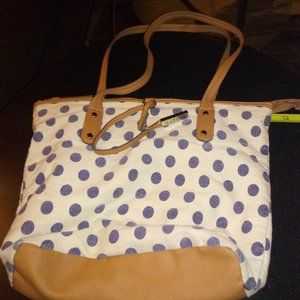 🍷3 for $12🍷Polka Dot Cloth Faux Leather Tote